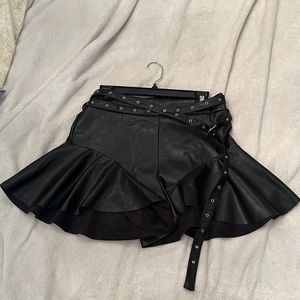 Black leather shorts